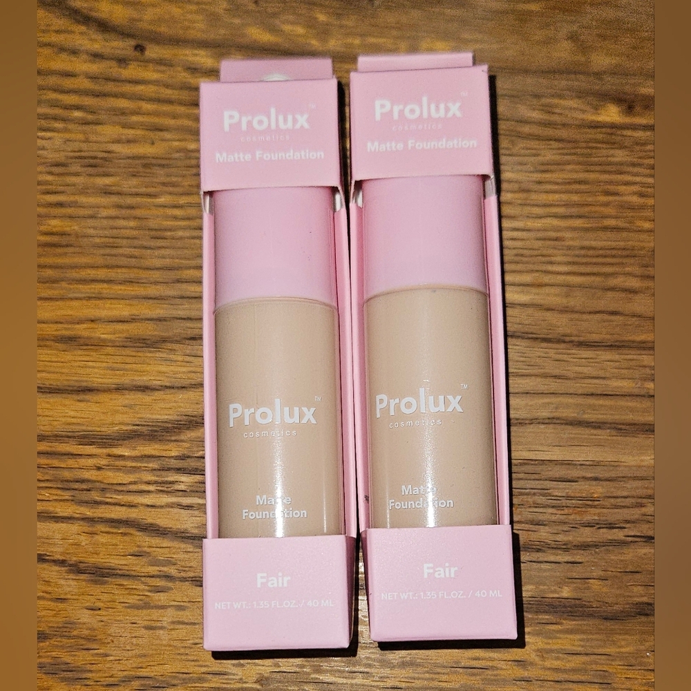 2 x Prolux Cosmetics Matte Foundation In Fair 1.35fl Oz / 40ml BNIB